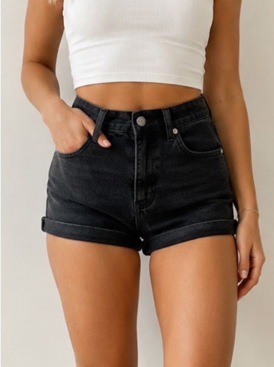 Garage Pants - Garage High Rise Black Stretch Denim Mini Shorts Size 0